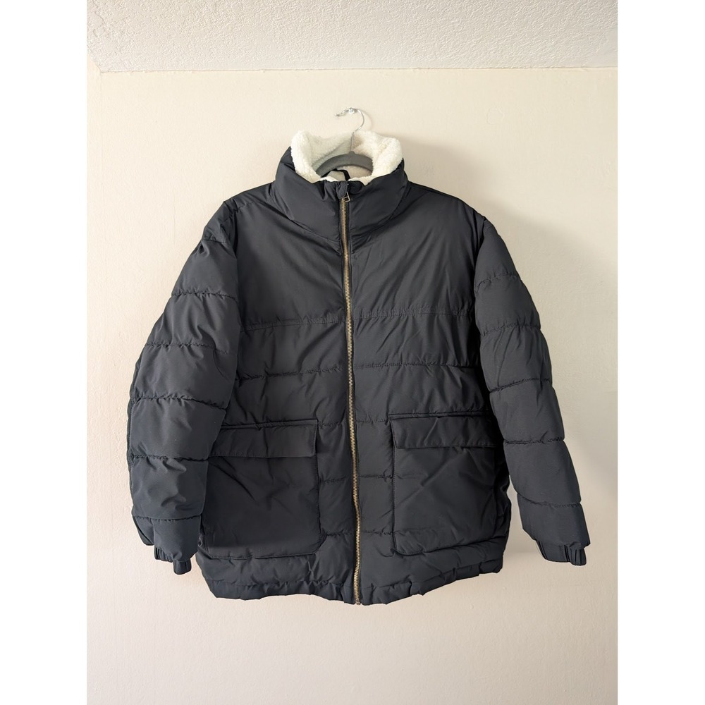Universal Thread Black Sherpa Quilted Puffer Jacket Womens XL Gorpcore‎ Winter